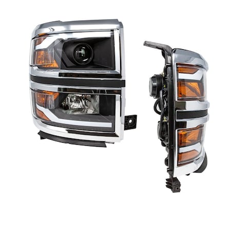 Renegade Led Projector Sequential Head Light Black Housing/Clear Lens CHRNG0382C-B-SQ